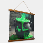 Cauldron Halloween Wandteppich Mit Holzrahmen (Gewinkelt)