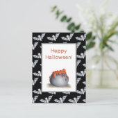 Cauldron und Bats Happy Halloween Postkarte (Stehend Vorderseite)