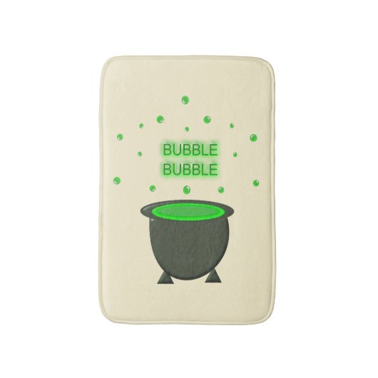 Cauldron und Bubbling Green Brew Halloween Badematte (Vorderseite Vertikal)