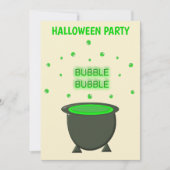 Cauldron und Bubbling Green Brew Halloween Custom Einladung (Vorderseite)