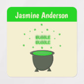 Cauldron und Bubbling Green Brew Halloween Custom Etiketten (Design 2)