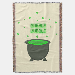 Cauldron und Bubbling Green Brew Halloween Decke