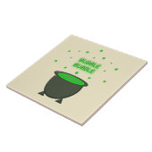 Cauldron und Bubbling Green Brew Halloween Fliese (Seite)
