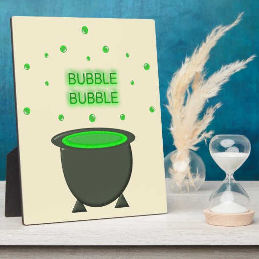Cauldron und Bubbling Green Brew Halloween Fotoplatte (Seite)