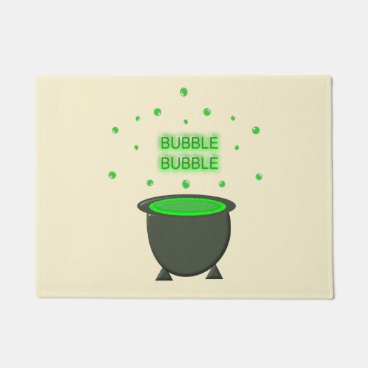 Cauldron und Bubbling Green Brew Halloween Fußmatte (Vorderseite)