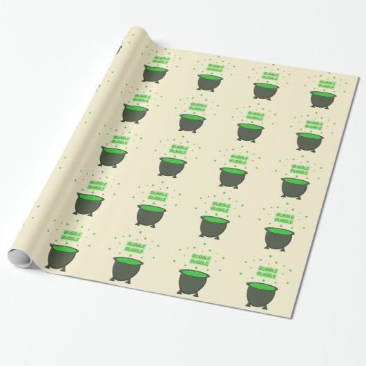 Cauldron und Bubbling Green Brew Halloween Geschenkpapier (Ungerollt)