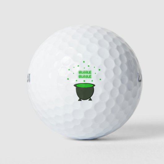Cauldron und Bubbling Green Brew Halloween Golfball (Vorderseite)