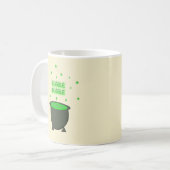 Cauldron und Bubbling Green Brew Halloween Kaffeetasse (Vorderseite Links)