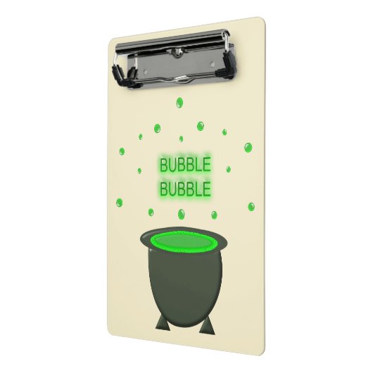 Cauldron und Bubbling Green Brew Halloween Mini Klemmbrett (Gewinkelt2)