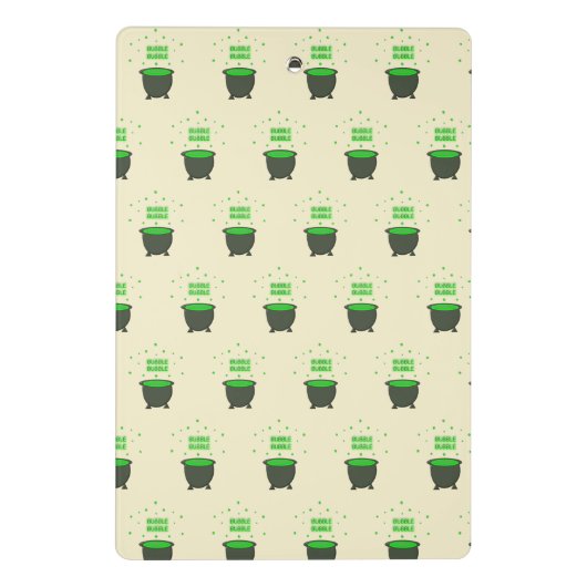 Cauldron und Bubbling Green Brew Halloween Mini Klemmbrett (Rückseite)