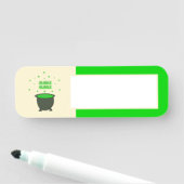 Cauldron und Bubbling Green Brew Halloween Namensschild (Beispiel)