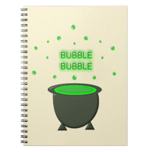 Cauldron und Bubbling Green Brew Halloween Notizblock