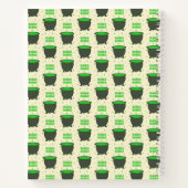 Cauldron und Bubbling Green Brew Halloween Notizblock (Rückseite)
