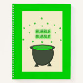 Cauldron und Bubbling Green Brew Halloween Notizblock (Vorderseite)