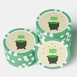 Cauldron und Bubbling Green Brew Halloween Pokerchips