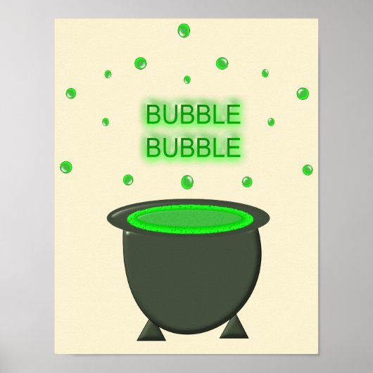 Cauldron und Bubbling Green Brew Halloween Poster (Vorne)