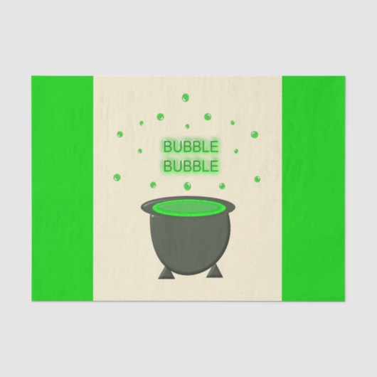 Cauldron und Bubbling Green Brew Halloween Seidenpapier (Vorderseite)