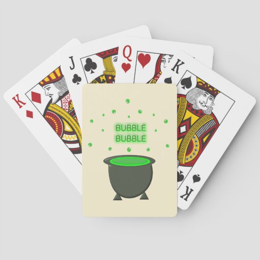 Cauldron und Bubbling Green Brew Halloween Spielkarten (Rückseite)