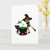 Cauldron Witch Karte (Gelbe Blume)