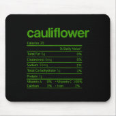 Cauliflower Nutrition Fact Funny Thanksgiving Chri Mousepad (Vorne)
