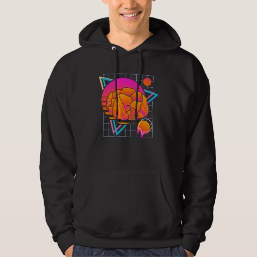 Cauliflower Retro 80s Style Vintage Vegetable Hoodie (Vorderseite)