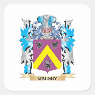 Causey-Wappen - Familienwappen Quadratischer Aufkleber