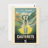 Cauterets France Vintage Poster Postkarte (Vorne/Hinten)