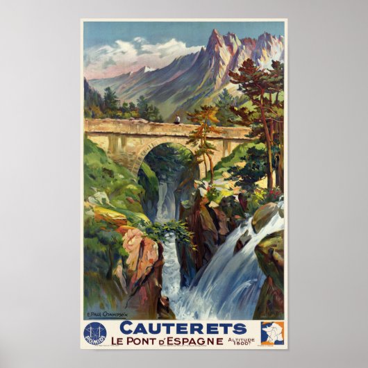 Cauterets Le Pont d'Espagne France Vintage Poster (Vorne)