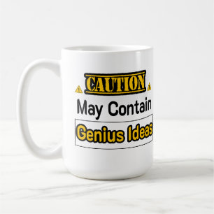 Cautiion Genius Ideas Funny Office Geschenk Kaffeetasse