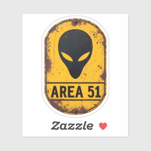 Caution Alien Zone – AREA 51 Sci-Fi Wall Art  Aufkleber (Blatt)