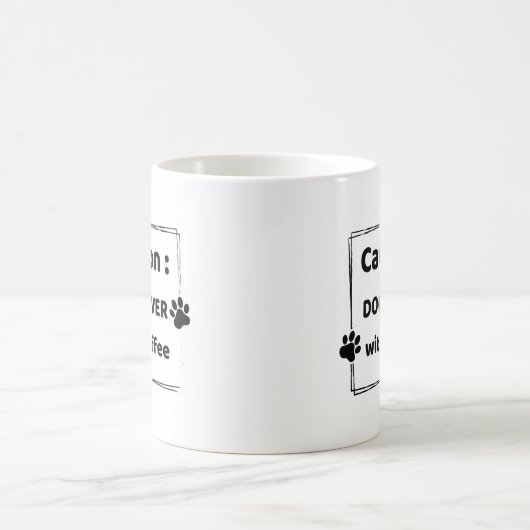 Caution : Dog Lover With Coffee Mug Kaffeetasse (Mittel)