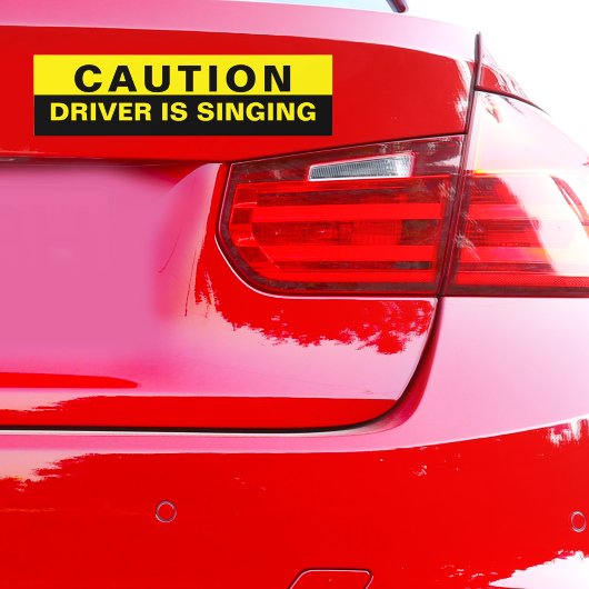 Caution Driver singt Autoaufkleber