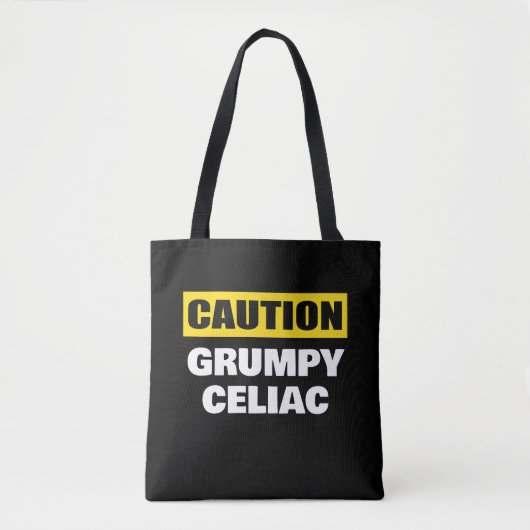 Caution Grumpy Celiac Coeliac Tasche (Vorderseite)