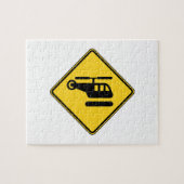 Caution Helicopter Sign Puzzle (Horizontal)