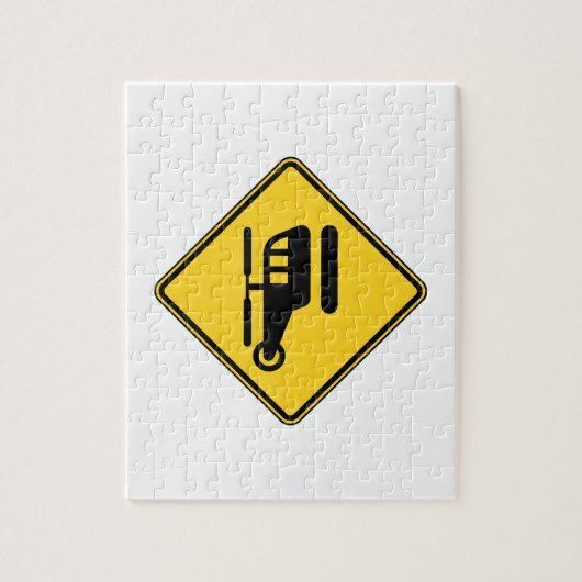 Caution Helicopter Sign Puzzle (Vertikal)