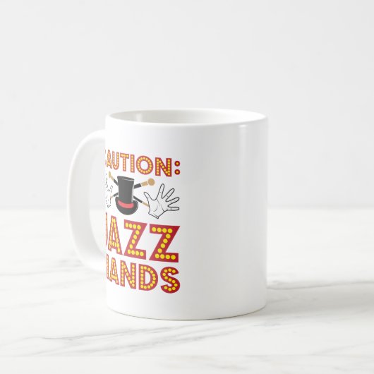 Caution Jazz Hands Dance Dancer Kaffeetasse (Vorderseite Links)