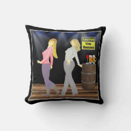 Caution Line Tänzer Frauen auf Tanzfläche Kissen