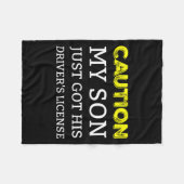 Caution My Son Just Got His Driver's License Fleecedecke (Vorderseite (Horizontal))