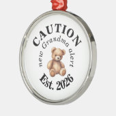 CAUTION new Grandma alert- Teddy Bear Announcement Ornament Aus Metall (Links)