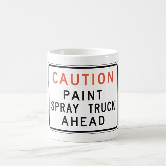 Caution Paint Spray Truck Ahead Kaffeetasse (Mittel)