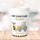 "Caution: Party Ahead! Construction Birthday 3 Pappbecher