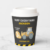 "Caution: Party Ahead! Construction Birthday 3 Pappbecher (Vorderseite)