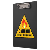 Caution Science in Progress Klemmbrett (Links)