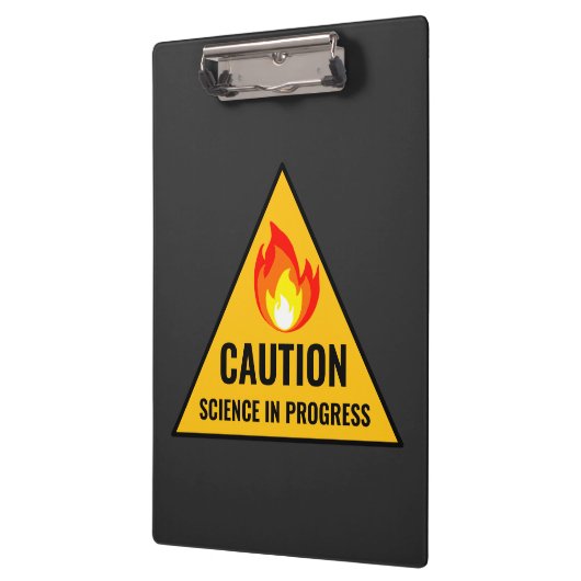 Caution Science in Progress Klemmbrett (Links)