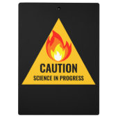 Caution Science in Progress Klemmbrett (Rückseite)