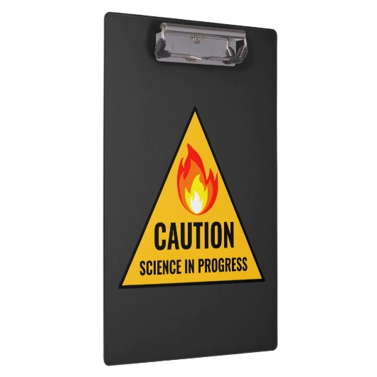 Caution Science in Progress Klemmbrett (Rechts)