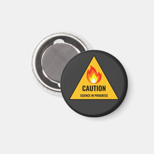 Caution Science in Progress Magnet (Vorderseite/Rückseite)