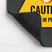 Caution Science in Progress Mousepad (Ecke)