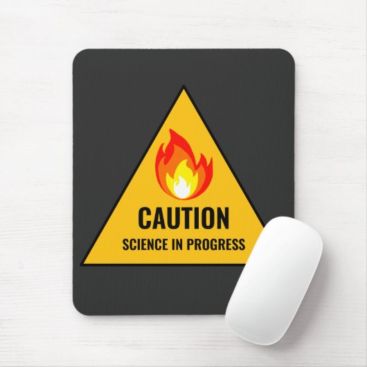 Caution Science in Progress Mousepad (Mit Mouse)