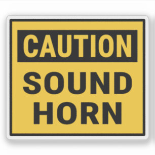Caution Sound Horn Aufkleber